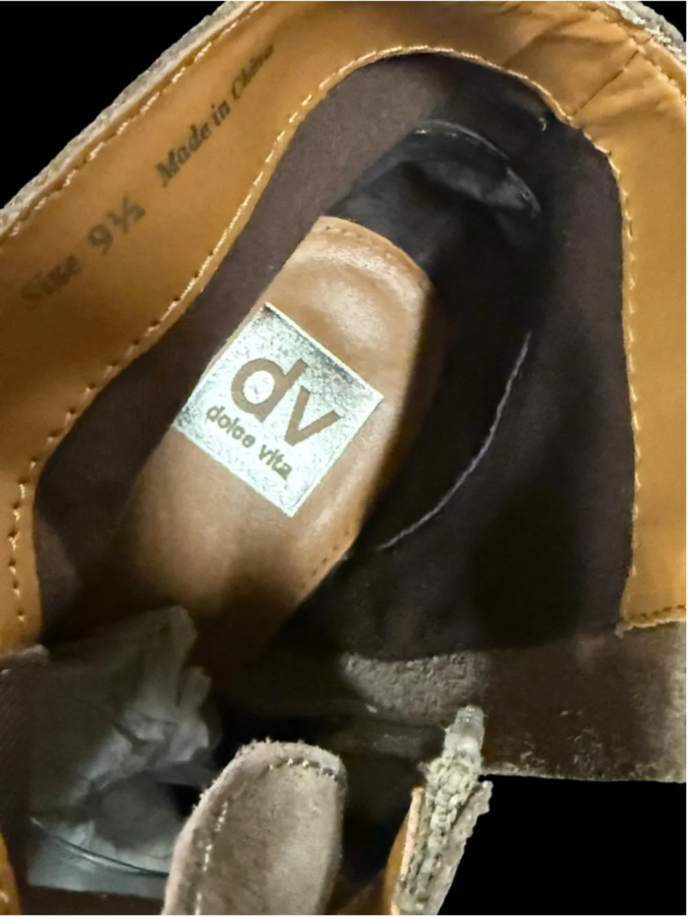Women's Dolce Vita Brown Suede Wedge Ankle Boots Size 9.5